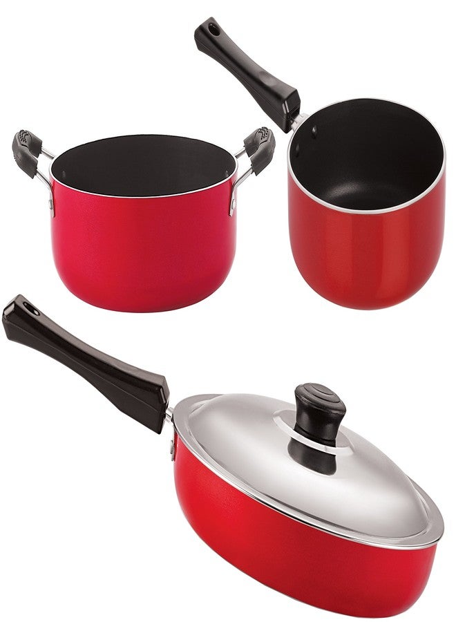 Nirlon Nonstick Heay Gauge Aluminium Cookware Combo Gift Set Offer with Lid - Image 1